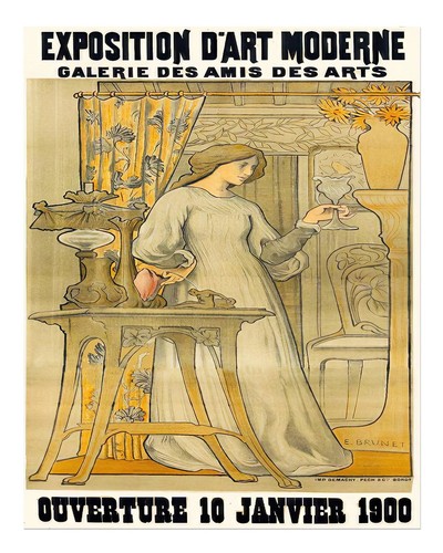 Vintage art nouveau mural - vintage,