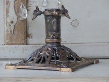 Ancien Grand Pied de sapin pour Arbre de Noël en Fonte Motif Nativité Anges 1900