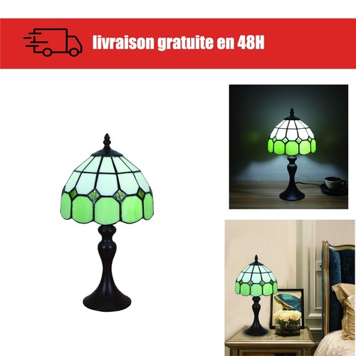 Lampe table tiffany vert - lampe,