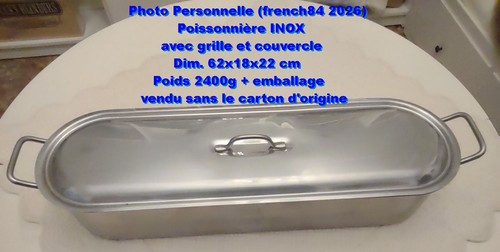 Poissonnière inox 62x18x12 - poissonnière,