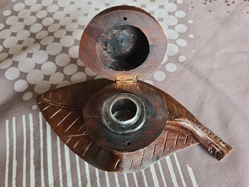 Ancien encrier bois - ancien,