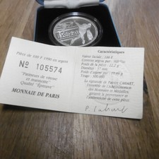 Monnaie Coffret 100 Francs Argent Albertville   Patineur de Vitesse