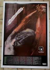 AFFICHE ENTOILEE CALENDRIER 1981 ORAINDIK CAUR ASKATASUNA PRISONNIER BASQUE