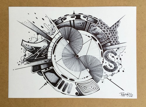 Dessin signé canvas - -,