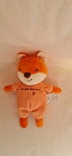 Doudou renard orange écru mon