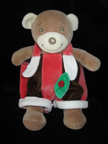 Doudou ours marron blanc rose - ours,