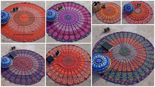 Tenture murale ronde mandala - murale,