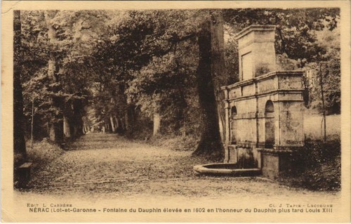 Cpa nerac fontaine du - fontaine,