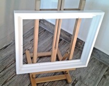 Encadrement Caisse américaine en bois ,Finition Satinée Blanche,Format Paysage