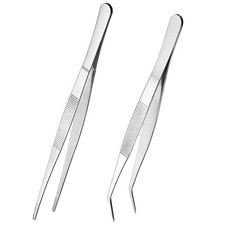 Pince brucelle Pince Cuisine Pinces en Acier Inoxydable 14cm Longues Droites/...