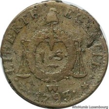 F5870 Rare Convention Sol à la Balance An II 1793 W Lille -> Make offer