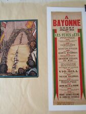 Affiche des fêtes de  BAYONNE 1932-  2 affiches