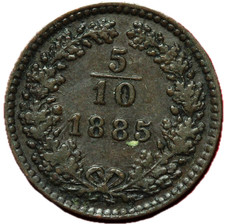 #16701 - Autriche 5⁄10 kreuzer - François Joseph Ier 1885 TTB
