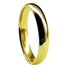 4mm 18ct or Jaune Mariage Anneaux Escarpin Confortable M Hm Solide Bande H-Z