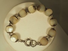 CHAPELET DIZAINIER ANCIEN ARGENT NACRE ANTIQUE MOTHER OF PEARL SILVER ROSARY