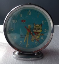 Réveil mécanique animé chat