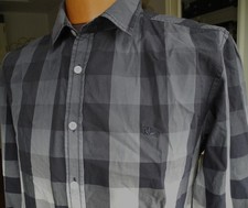 Chemise BURBERRY London XL ado  pour M carreaux noir gris ardoise blanc