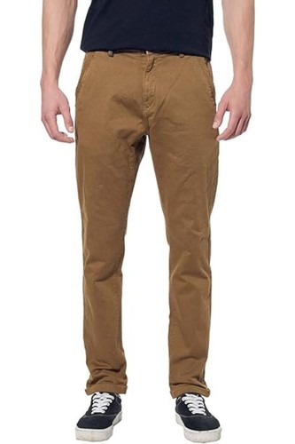 Pantalon chino marron tissé