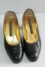 MAUD FRIZON Escarpins Vintage Tout Cuir Bleu Pétrole T 5 US / 36 FR BE