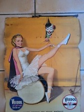 Calendrier Huile VEEDOL 1956 Pin Up clown Affiche Poster