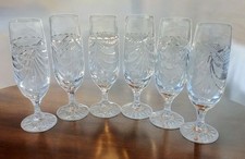 Coffret 6 Anciens Verres Flûtes Cristal Lorraine Les Grands Ducs Chenonceaux