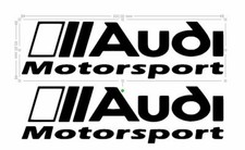 2 STICKERS AUDI  MOTORSPORT LOGO vinyl tuning 8,5x30cm chacun