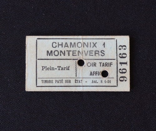 Ancien ticket train chamonix - ticket,