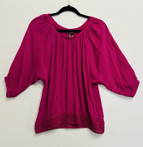 Fushia pink casual blouse - pink,