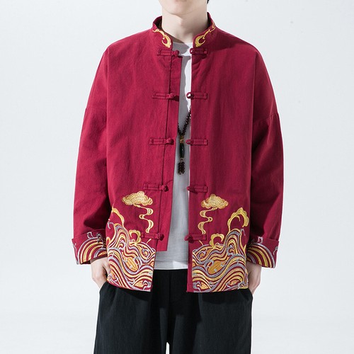 Homme ethnique brodé kung - ethnique, fu