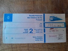 Ancien billet de train SNCF France Chemin de fer  1970 complet