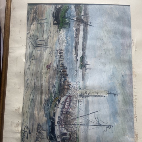Aquarelle port breton 35 - port,