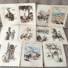 22 GRAVURES DU PEINTRE LEON CANNICCIONI DU LIVRE"LA CORSE"PIERRE DOMINIQUE 1935