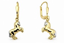 Boucles D'Oreilles Cheval Or