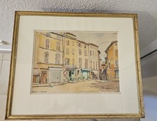 Raoul ELOPHE Aquarelle Bar Du Marché Vaucluse ?