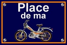 plaque " PLACE DE MA MOTOBECANE 51 SUPER  silver  " ( idée cadeau anniversaire )