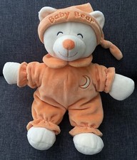 2207?30cm Doudou Peluche  GIPSY Ours BABY BEAR Orange bonnet lune