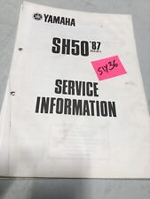Yamaha SH50 1987 SH 50 service information technique data