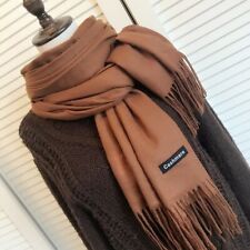 Echarpe étole scarf cachemire laine top qualité chaude chic unie camel cadeau