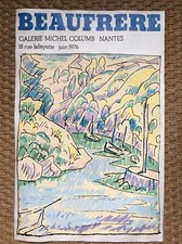 Affiche lithographiée exposition « Adolphe Beaufrère » Galerie Nantes 1976.