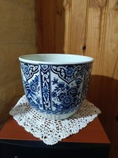 Ancienne cache pot en faience Delft Petrus Regout Maastricht blue hollande M 18