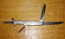 Rare Couteau de Poche Canif Ancien par KINDAL ESKILSTUNA Décor de Vigne et Fruit