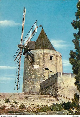Carte postale moulin - -, vent