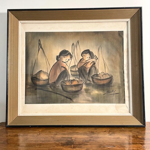 Peinture sur soie - , originale