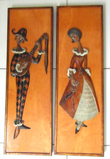 Pierrot et Colombine en bois