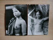 Lot De 2 Cpa Sud - Annam, jeunes Filles Moi Aux Seins Nus.