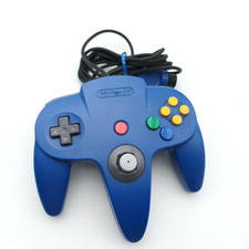 MANETTE OFFICIELLE NINTENDO 64 BLEU CONTROLLER N64 JOYSTICK SANS JEU TBE