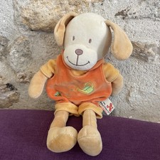 Peluche doudou chien NICOTOY The baby Collection Beige orange Vert arrosoir 30cm