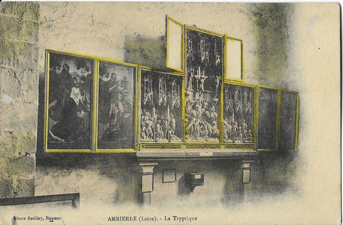 Cpa ambierle le - le, tryptique