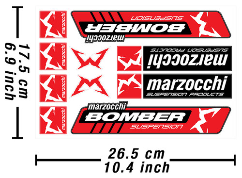 Marzocchi bomber decals - marzocchi,