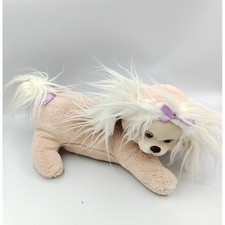Ancienne peluche chien beige - ancienne,